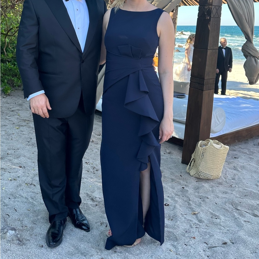 Eliza J navy gown worn once